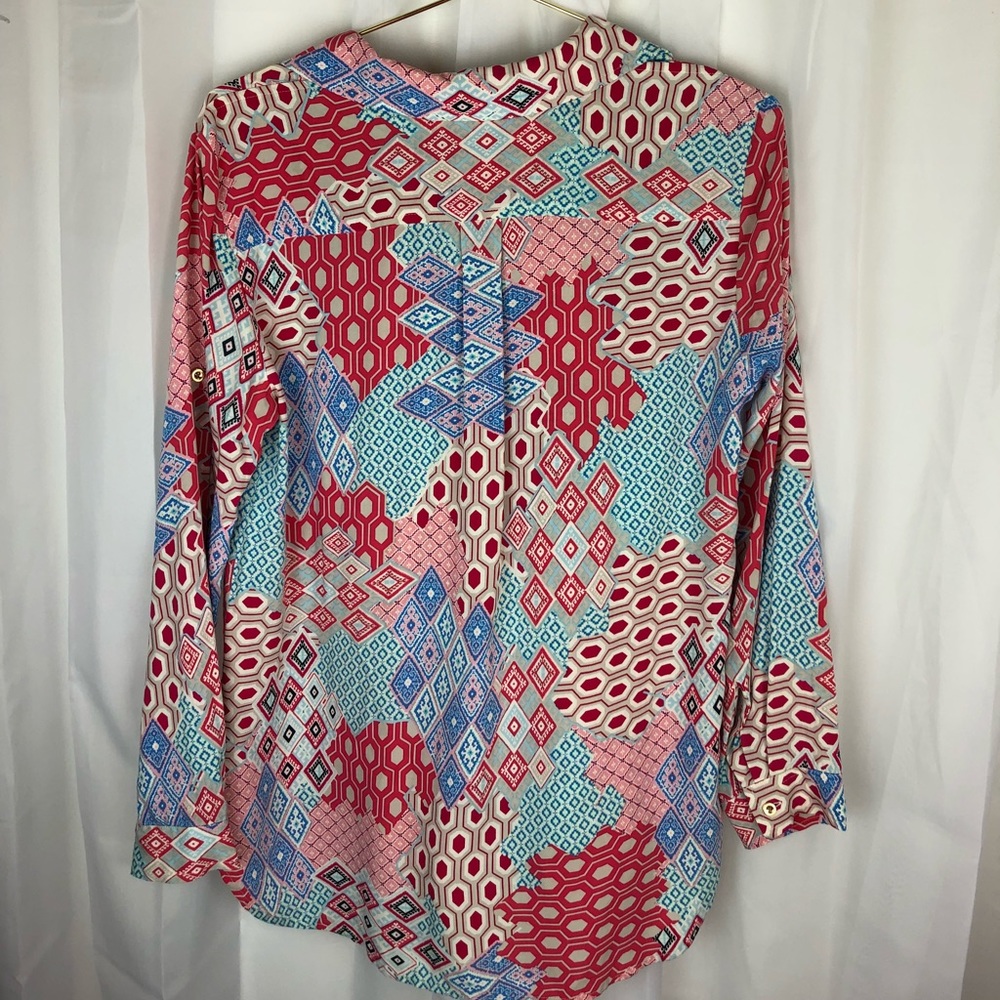 Talbots | Patchwork Button Down Blouse - image 3